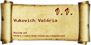Vukovich Valéria névjegykártya
