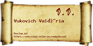 Vukovich Valéria névjegykártya