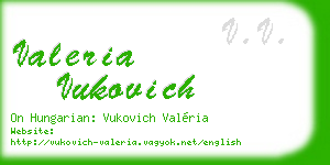 valeria vukovich business card