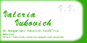 valeria vukovich business card